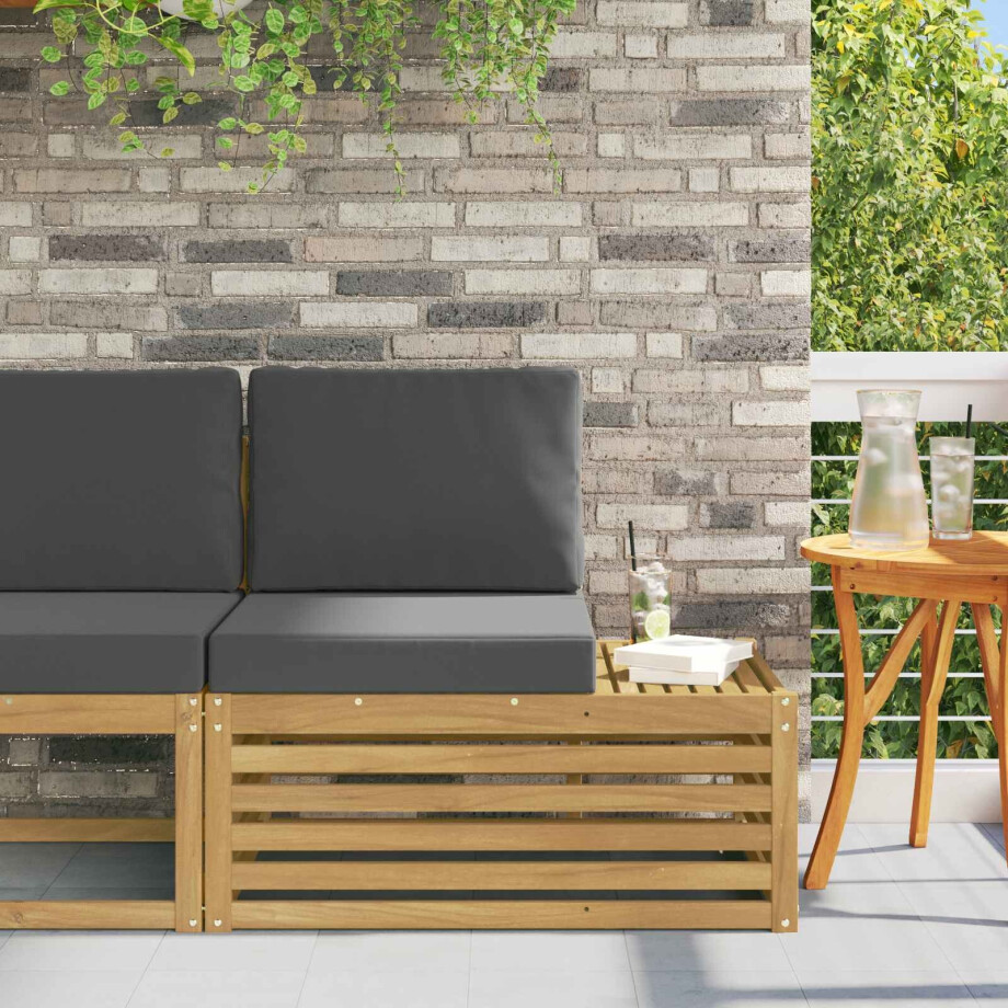 vidaXL Buiten Eindbank Wit 91 x 63 x 73 cm Massief Acaciahout vidaXL Buiten Eindbank Wit 91 x 63 x 73 cm Massief Acaciahout afbeelding 1