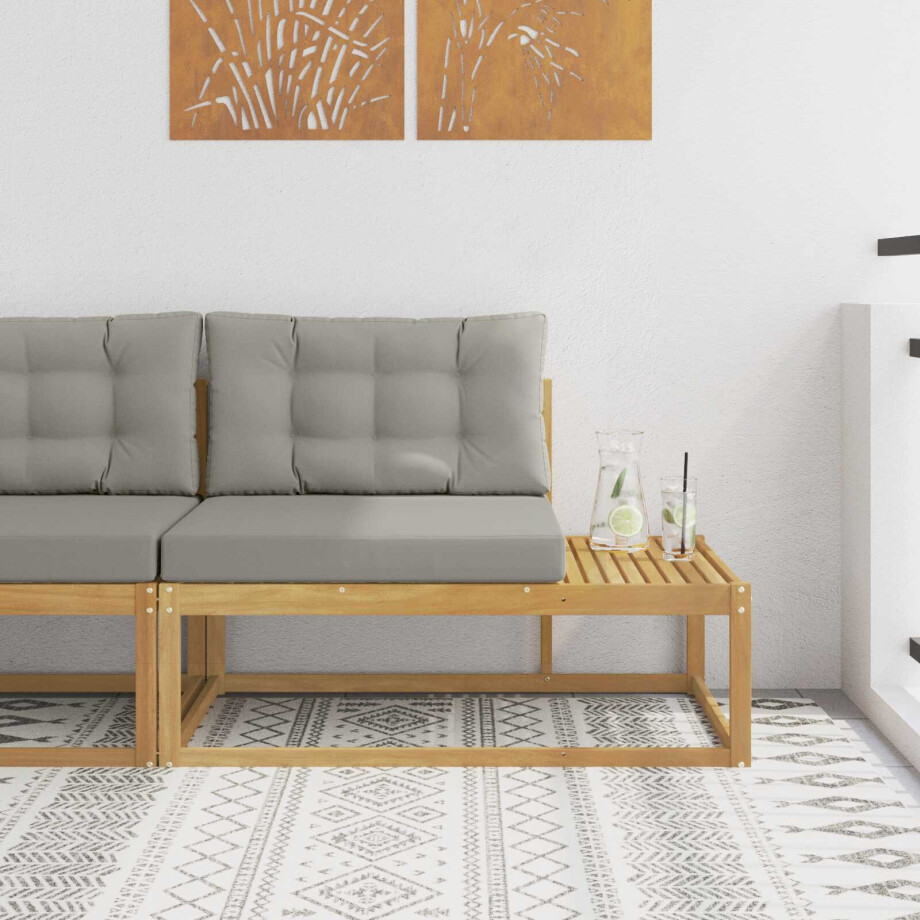 vidaXL Buiten Eind Sofa met kussen Wit 115 x 83 x 73 cm Polyester afbeelding 1