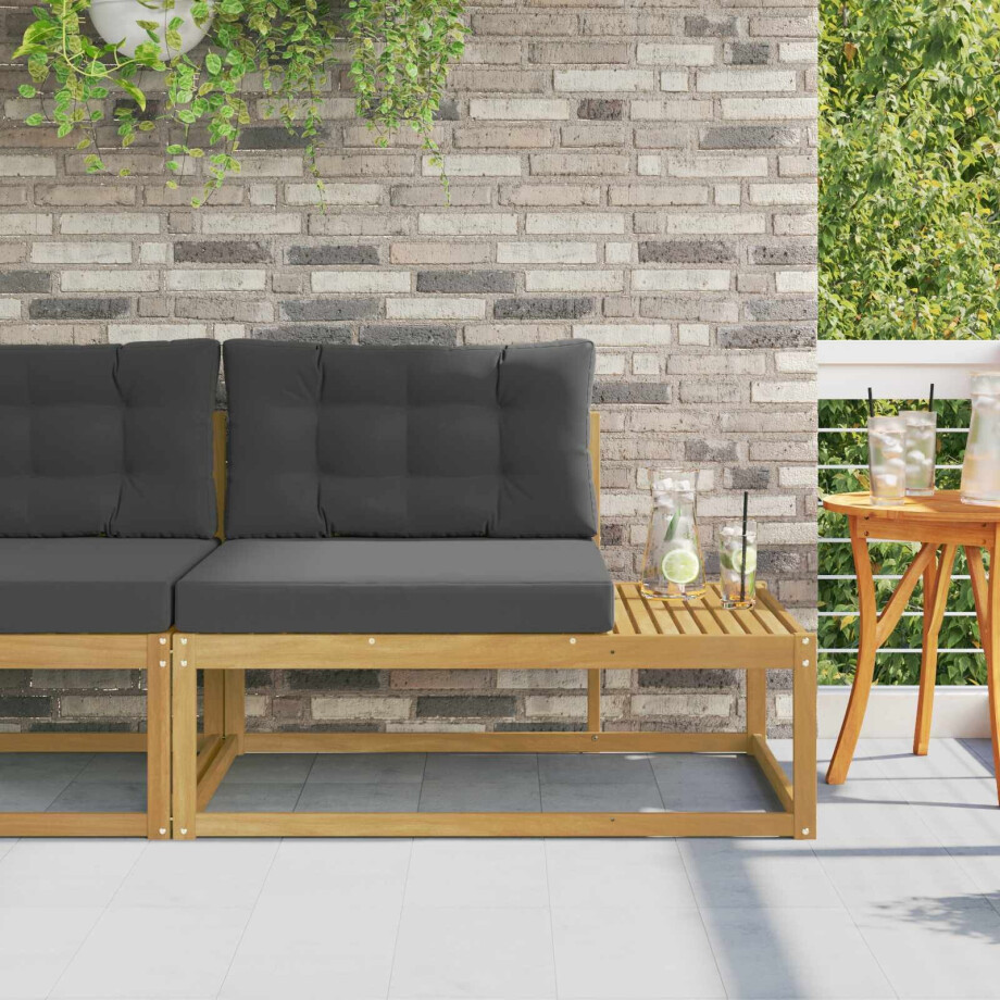 vidaXL Buiten Eind Sofa met kussen Wit 115 x 83 x 73 cm Polyester afbeelding 1