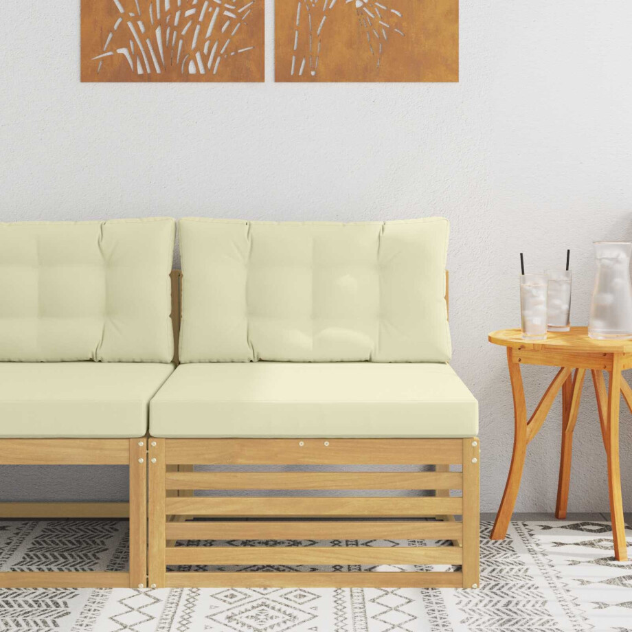 vidaXL Buiten Midden Sofa Massief Acaciahout Wit 83 x 79 x 73 cm afbeelding 1