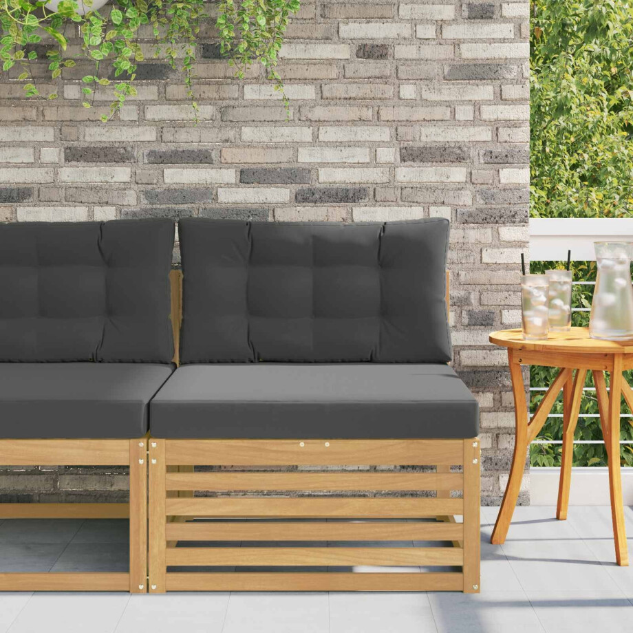 vidaXL Buiten Midden Sofa Massief Acaciahout Wit afbeelding 1