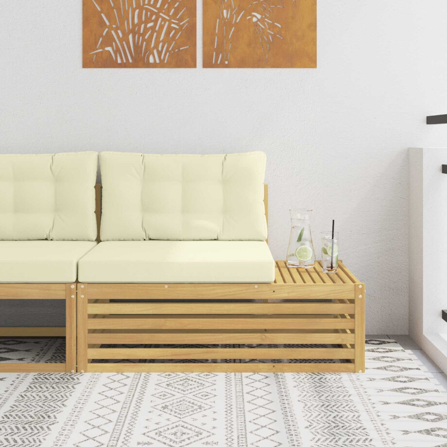 vidaXL Buiten Eindbank Wit 115 x 83 x 73 cm Massief Acaciahout vidaXL Buiten Eindbank Wit 115 x 83 x 73 cm Massief Acaciahout afbeelding 1