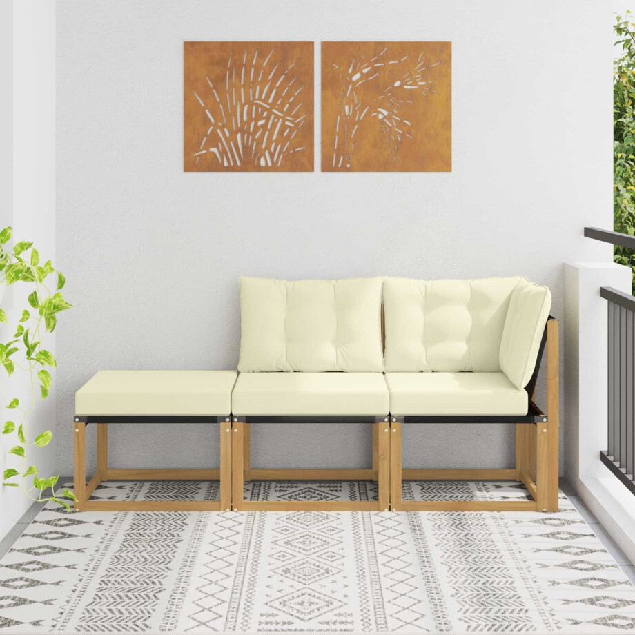 vidaXL Sectie Sofa Eenheden met kussen 3 Stuk Wit vidaXL Sectie Sofa Eenheden met kussen 3 Stuk Wit afbeelding 1