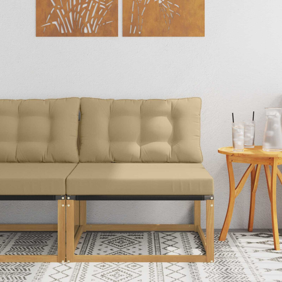 vidaXL Buiten Midden Sofa met kussen Wit 79 x 83 x 73 cm staal vidaXL Buiten Midden Sofa met kussen Wit 79 x 83 x 73 cm staal afbeelding 1