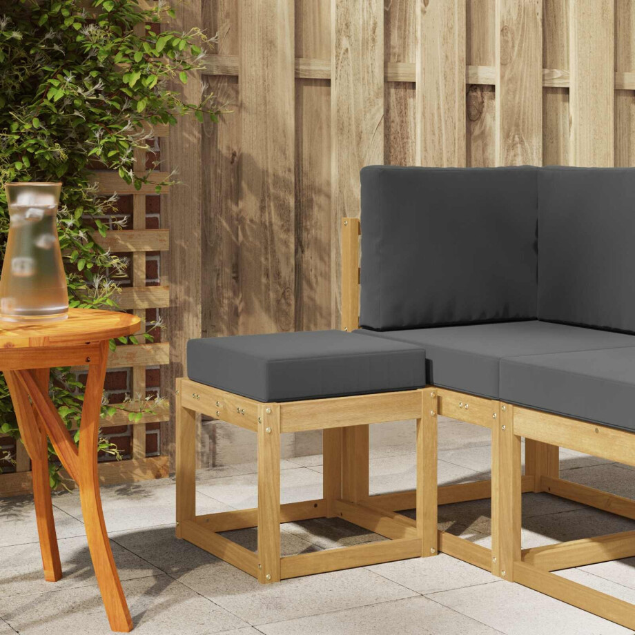 vidaXL Buitenstoolbank Wit 43 x 43 x 45 cm Massief Acaciahout afbeelding 1