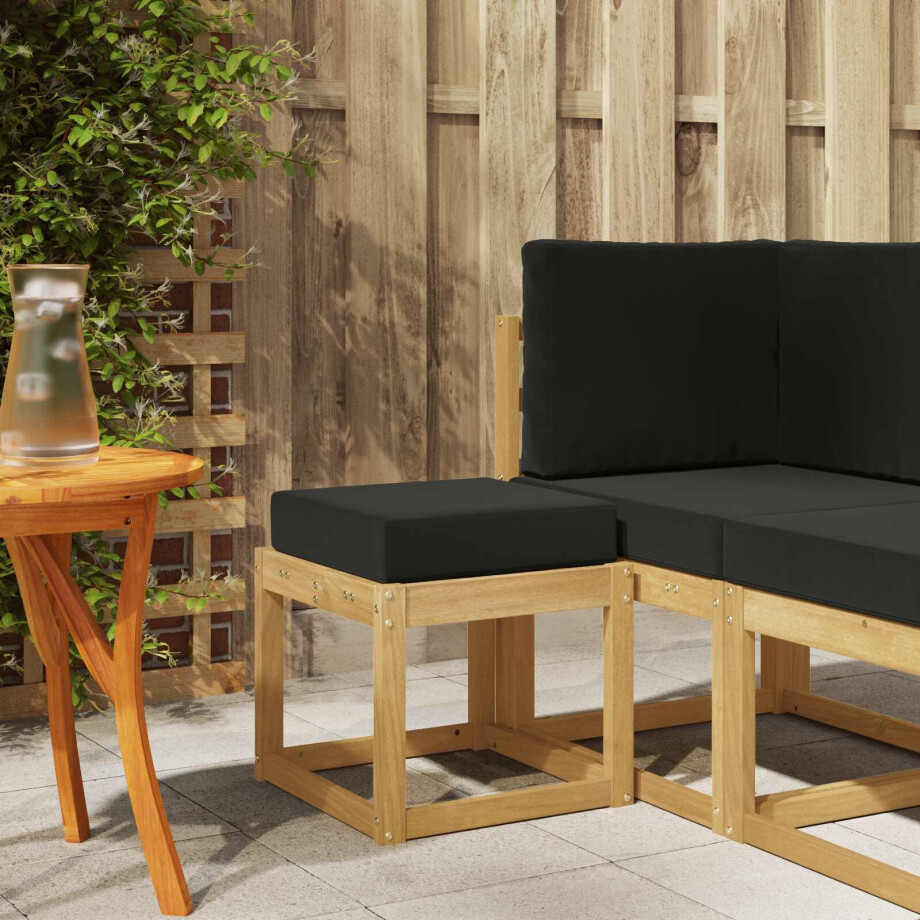 vidaXL Buitenstoolbank Wit 43 x 43 x 45 cm Massief Acaciahout afbeelding 1