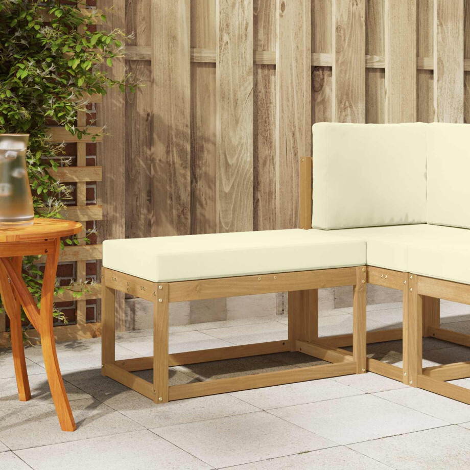 vidaXL Buitenstoolbank Wit 80 x 43 x 45 cm Massief Acaciahout afbeelding 1