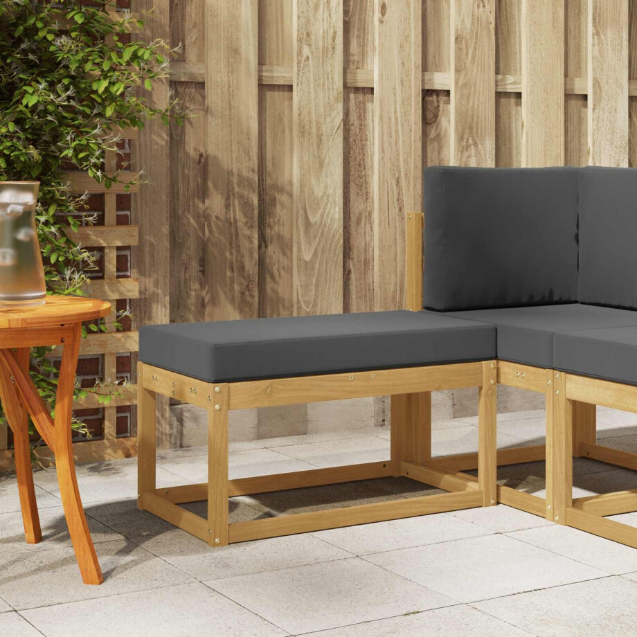 vidaXL Buitenstoolbank Wit 80 x 43 x 45 cm Massief Acaciahout afbeelding 1
