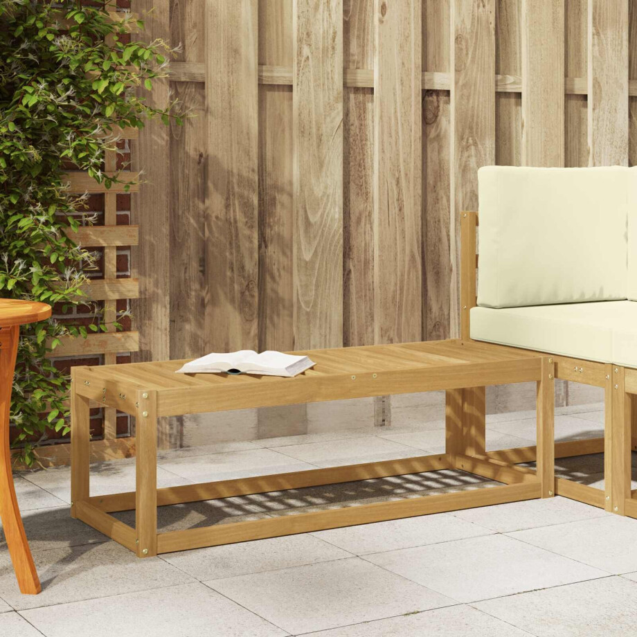 vidaXL Buitenstoolbank Wit 115 x 43 x 37 cm Massief Acaciahout afbeelding 1