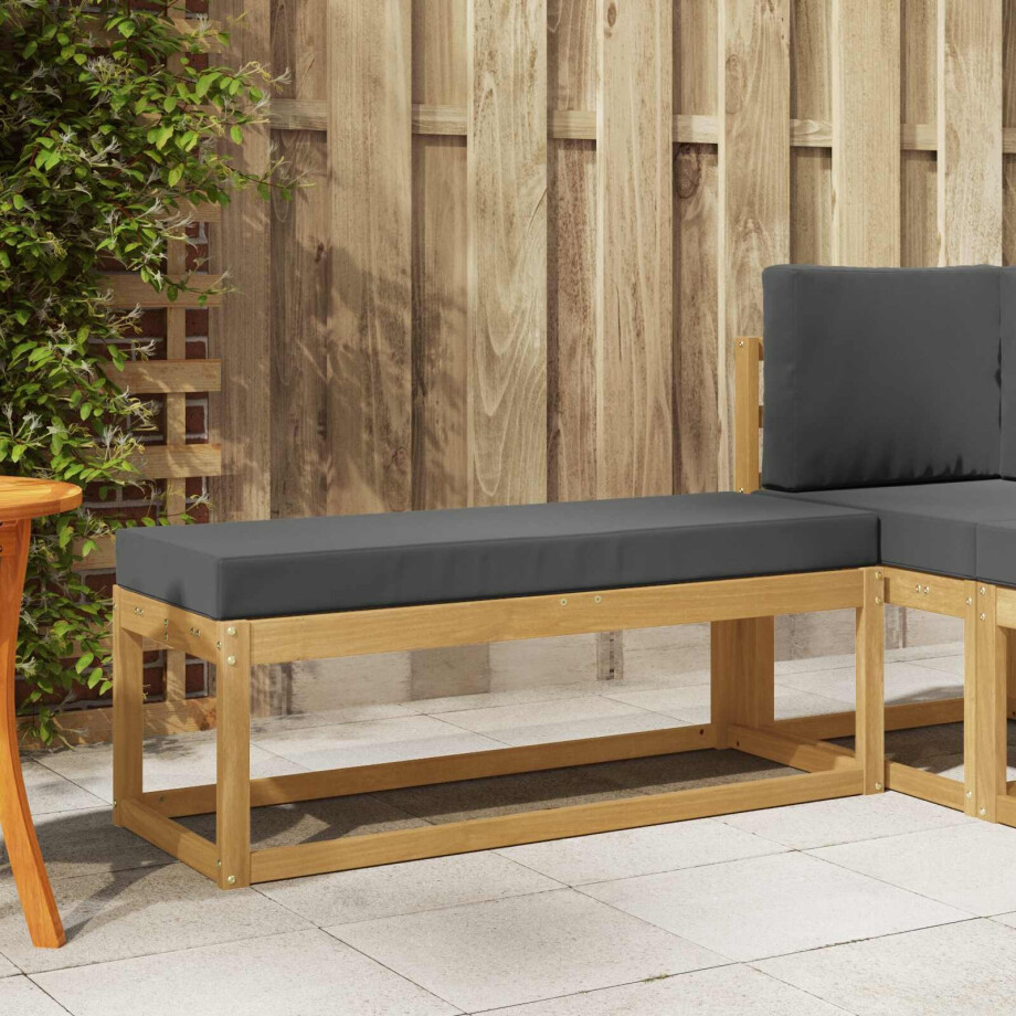 vidaXL Buitenstoolbank Wit 115 x 43 x 45 cm Massief Acaciahout afbeelding 1