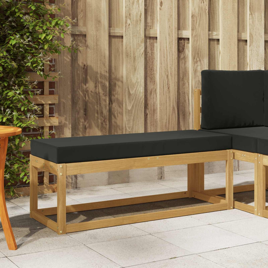 vidaXL Buitenstoolbank Wit 115 x 43 x 45 cm Massief Acaciahout afbeelding 1