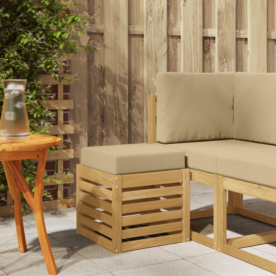 vidaXL Buitenstoolbank Wit 43 x 43 x 45 cm Massief Acaciahout afbeelding 1