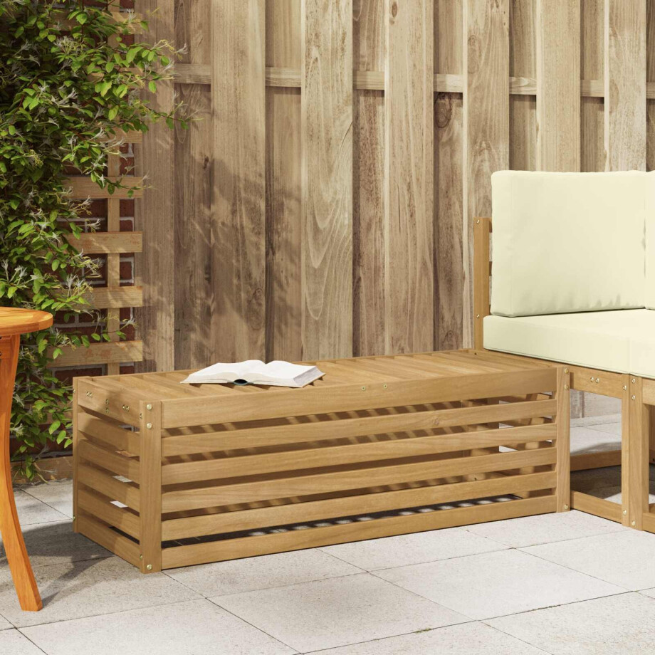 vidaXL Buitenstoolbank Wit 115 x 43 x 37 cm Massief Acaciahout vidaXL Buitenstoolbank Wit 115 x 43 x 37 cm Massief Acaciahout afbeelding 1