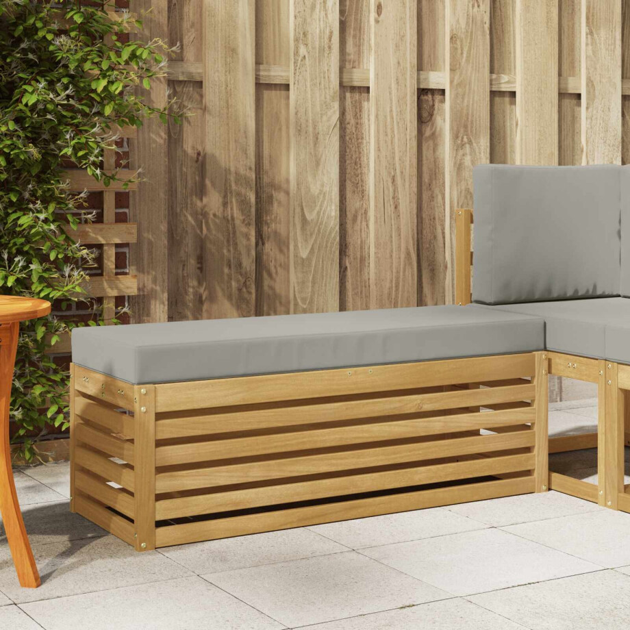 vidaXL Buitenstoolbank Wit 115 x 43 x 45 cm Massief Acaciahout afbeelding 1