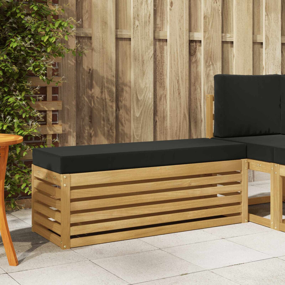 vidaXL Buitenstoolbank Wit 115 x 43 x 45 cm Massief Acaciahout afbeelding 1
