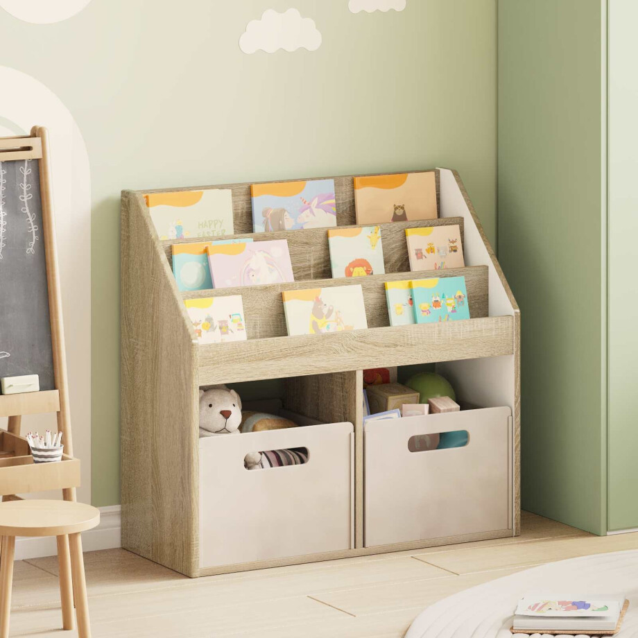 vidaXL Kinderen Boekenkast met opslag Sonoma Eiken 72,5 x 29,5 x 69 cm vidaXL Kinderen Boekenkast met opslag Sonoma Eiken 72,5 x 29,5 x 69 cm afbeelding 1