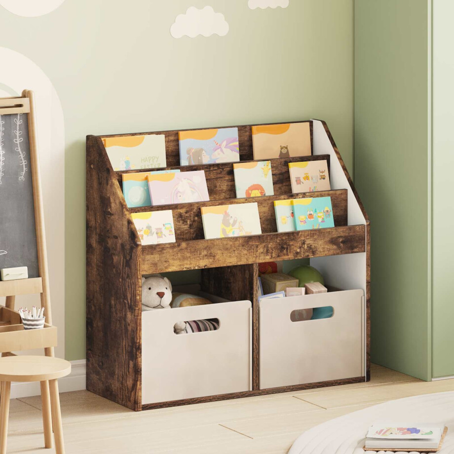 vidaXL Kinderen Boekenkast Gerookt eiken 72,5 x 29,5 x 69 cm afbeelding 1