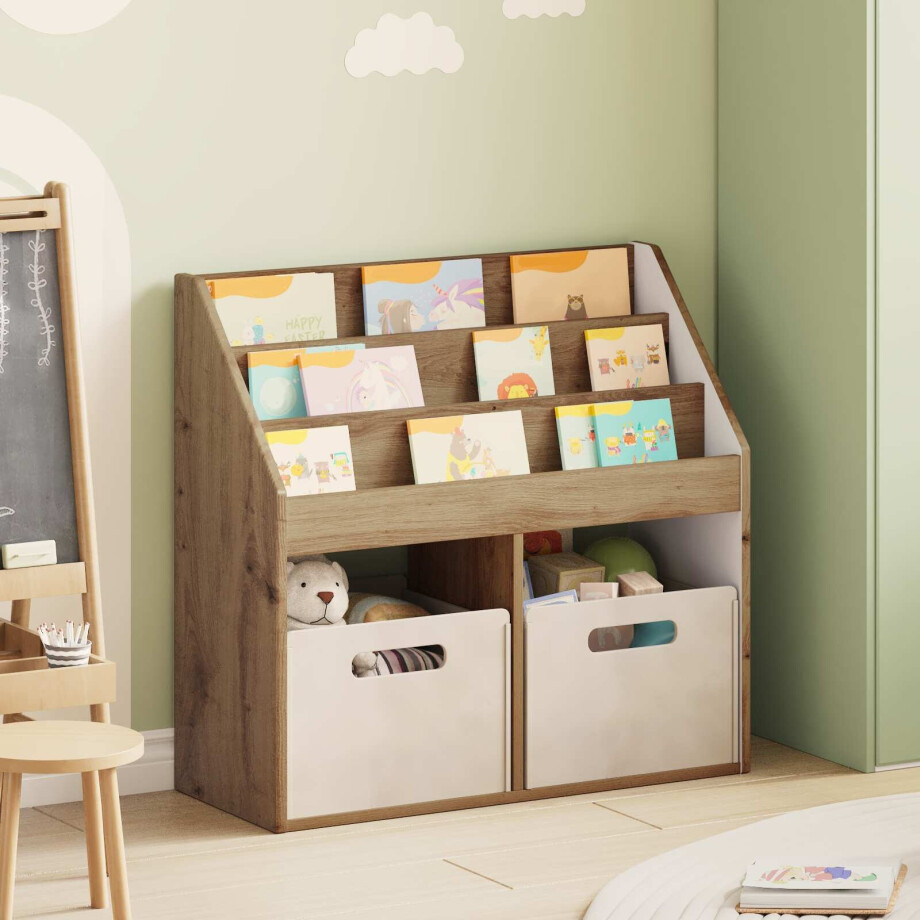 vidaXL Kinderen Boekenkast Artisan Eiken 72,5 x 29,5 x 69 cm afbeelding 1