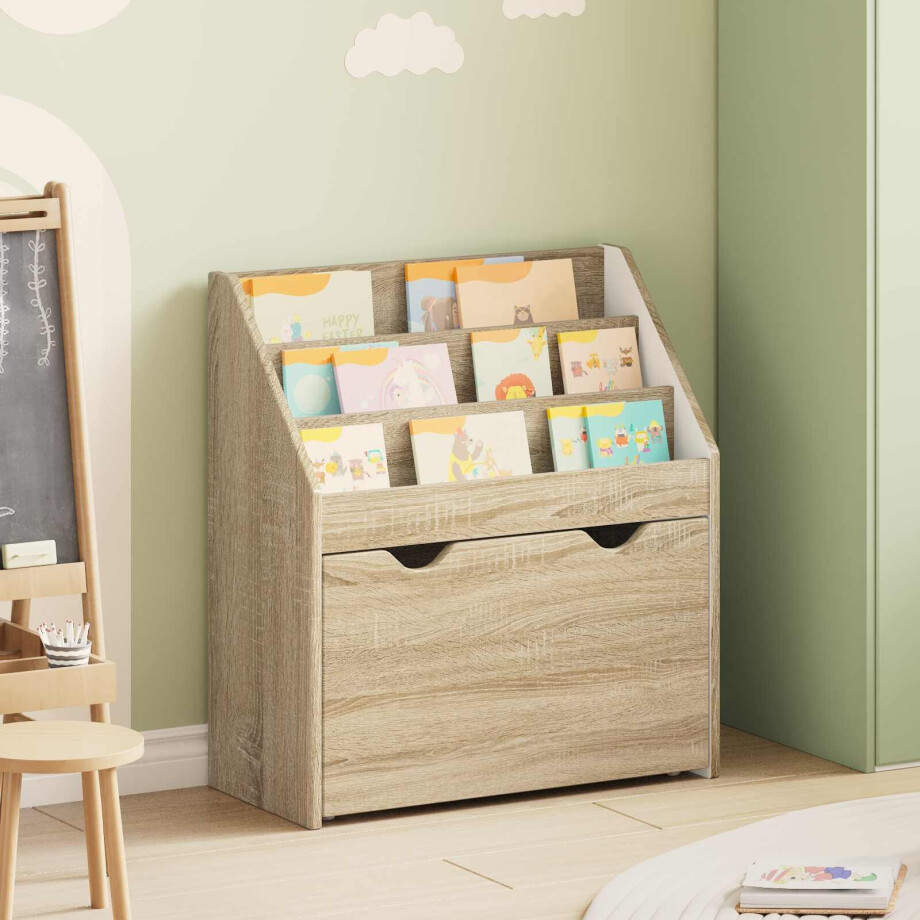 vidaXL Kinderen Boekenkast Sonoma Eiken 60 x 29,5 x 69 cm Bewerkt hout vidaXL Kinderen Boekenkast Sonoma Eiken 60 x 29,5 x 69 cm Bewerkt hout afbeelding 1