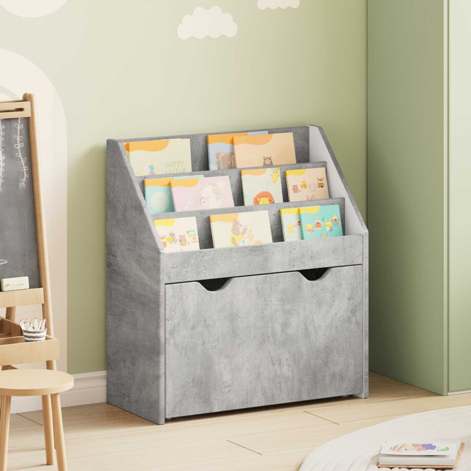 vidaXL Kinderen Boekenkast Beton Grijs 60 x 29,5 x 69 cm Bewerkt hout vidaXL Kinderen Boekenkast Beton Grijs 60 x 29,5 x 69 cm Bewerkt hout afbeelding 1