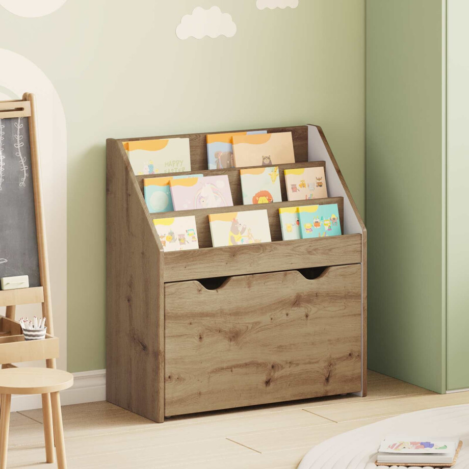 vidaXL Kinderen Boekenkast met lade Artisan Eiken 60 x 29,5 x 69 cm vidaXL Kinderen Boekenkast met lade Artisan Eiken 60 x 29,5 x 69 cm afbeelding 1