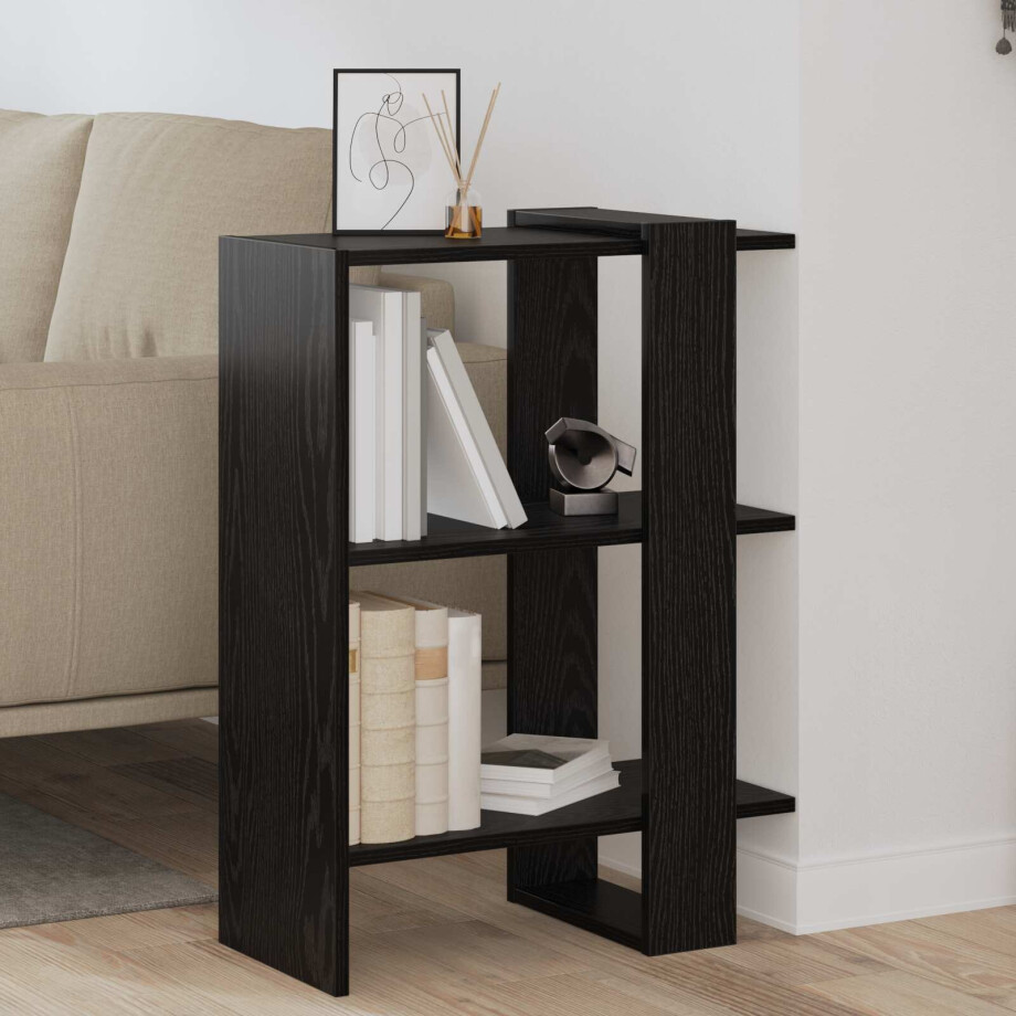 vidaXL Boekenkast Zwart Eiken 52 x 25 x 71,5 cm Bewerkt hout vidaXL Boekenkast Zwart Eiken 52 x 25 x 71,5 cm Bewerkt hout afbeelding 1