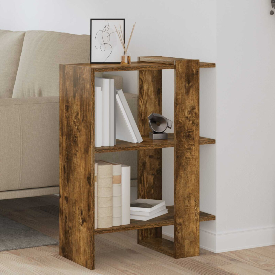 vidaXL Boekenkast Gerookt eiken 52 x 25 x 71,5 cm Bewerkt hout vidaXL Boekenkast Gerookt eiken 52 x 25 x 71,5 cm Bewerkt hout afbeelding 1