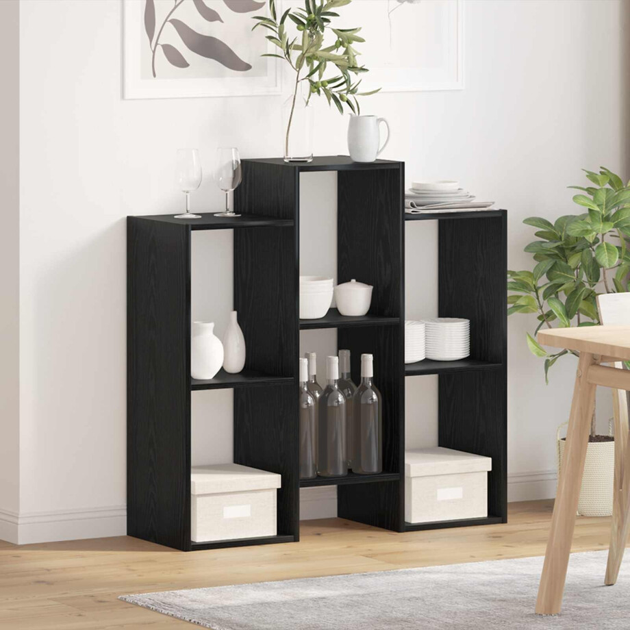 vidaXL Dressoir Zwart Eiken 90 x 30 x 90 cm afbeelding 1