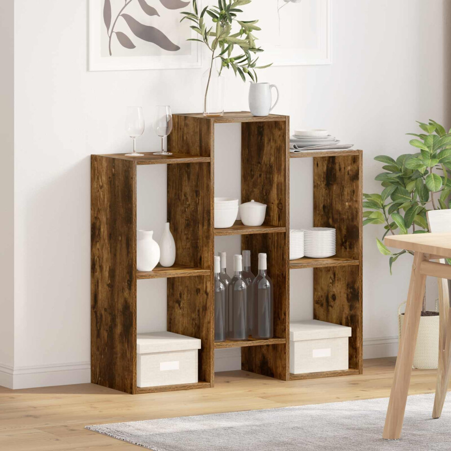 vidaXL Dressoir Gerookt eiken 90 x 30 x 90 cm afbeelding 1