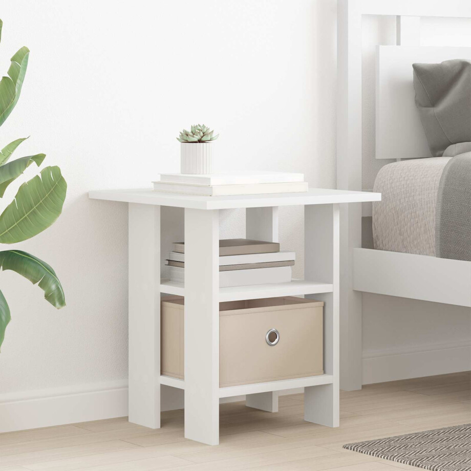 vidaXL Nachtkastje met lade Wit 41 x 40 x 45 cm Bewerkt hout vidaXL Nachtkastje met lade Wit 41 x 40 x 45 cm Bewerkt hout afbeelding 1
