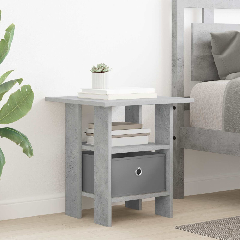 vidaXL Nachtkastje met lade Beton Grijs 41 x 40 x 45 cm Bewerkt hout vidaXL Nachtkastje met lade Beton Grijs 41 x 40 x 45 cm Bewerkt hout afbeelding 1
