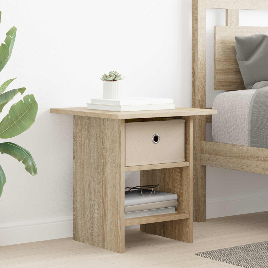 vidaXL Nachtkastje met lade Sonoma Eiken 41 x 40 x 45 cm Bewerkt hout vidaXL Nachtkastje met lade Sonoma Eiken 41 x 40 x 45 cm Bewerkt hout afbeelding 1