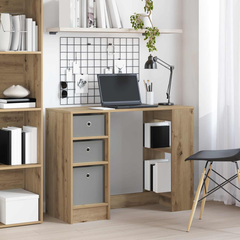 vidaXL Bureau met lade Artisan Eiken 100 x 40 x 75 cm Bewerkt hout vidaXL Bureau met lade Artisan Eiken 100 x 40 x 75 cm Bewerkt hout afbeelding 1