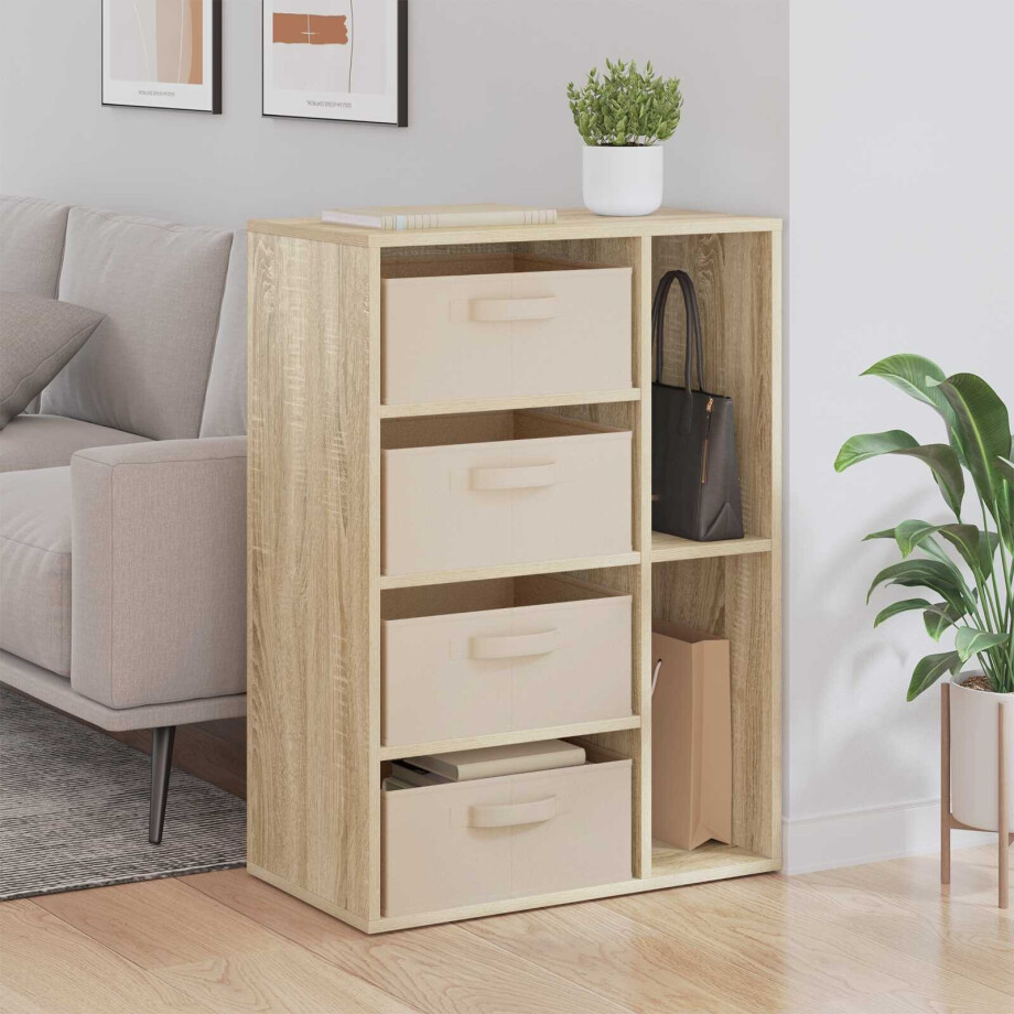 vidaXL Dressoir met lade Sonoma Eiken 60 x 33,5 x 84 cm afbeelding 1