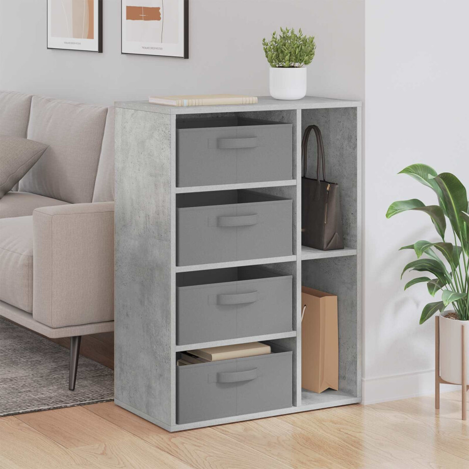 vidaXL Dressoir met lade Beton Grijs 60 x 33,5 x 84 cm afbeelding 1