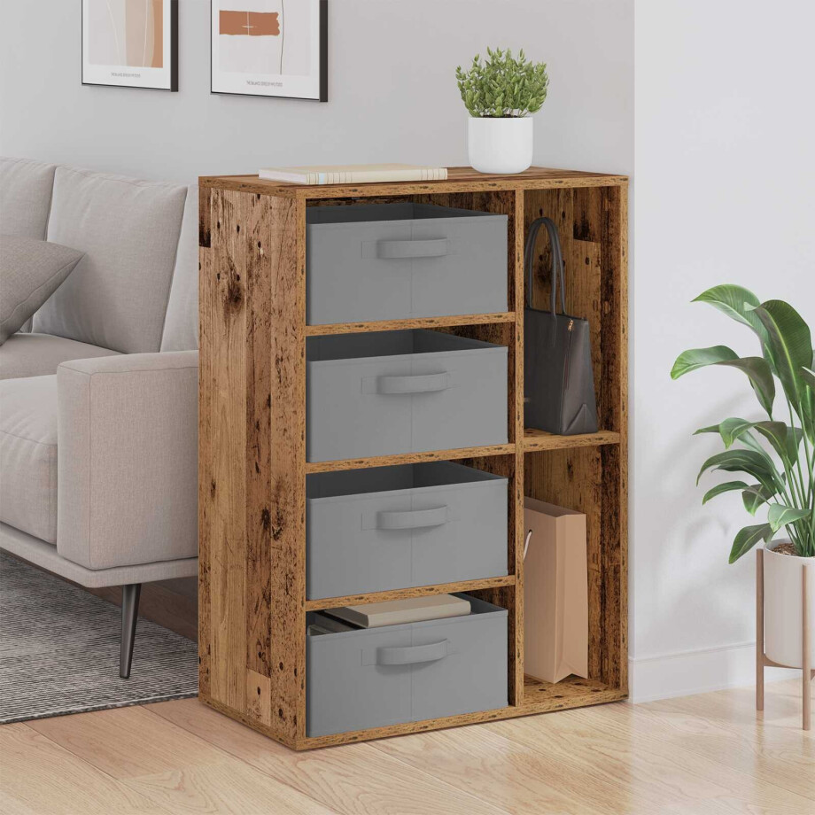 vidaXL Dressoir met lade Oudhout 60 x 33,5 x 84 cm afbeelding 1