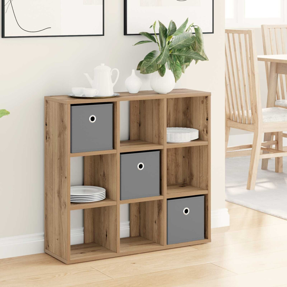 vidaXL Dressoir met lade Artisan Eiken 73,5 x 24 x 69,5 cm afbeelding 1