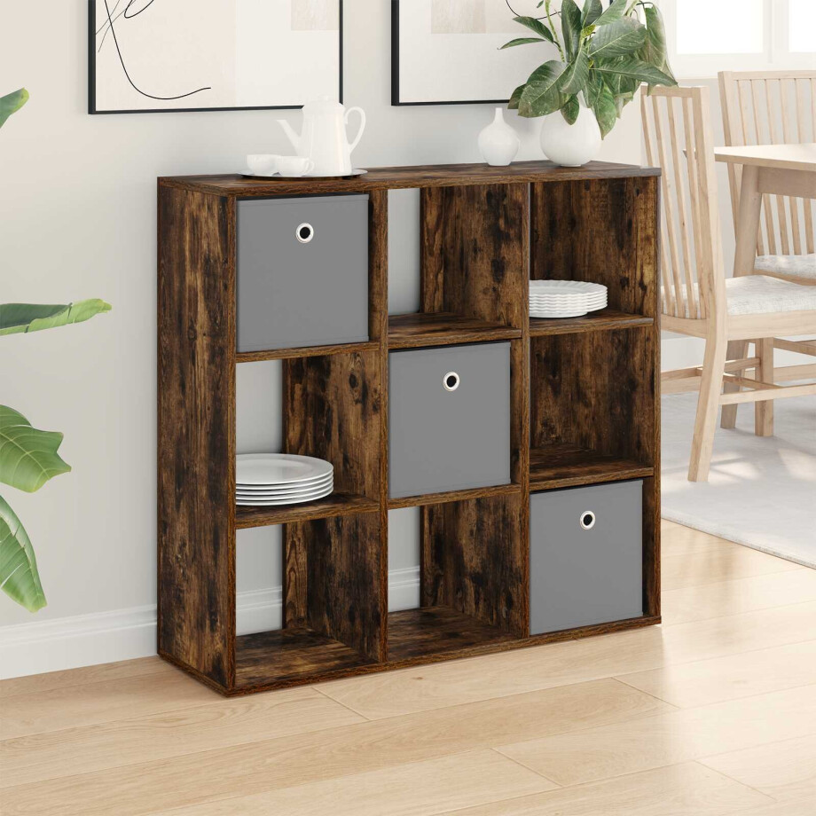 vidaXL Dressoir met lade Gerookt eiken 88,5 x 29 x 84,5 cm vidaXL Dressoir met lade Gerookt eiken 88,5 x 29 x 84,5 cm afbeelding 1