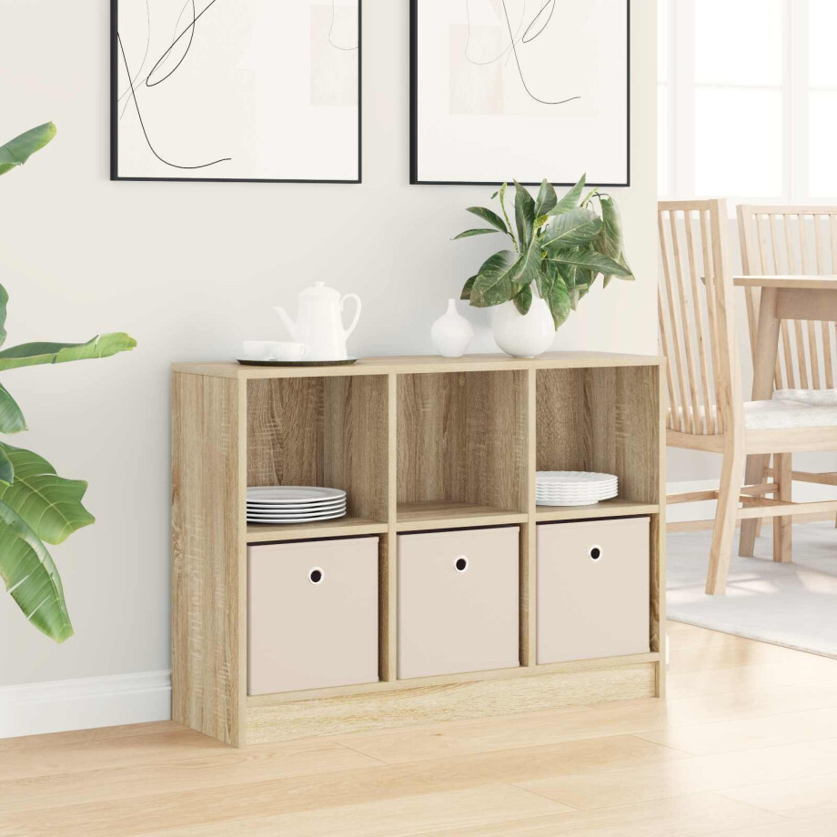 vidaXL Dressoir met lade Sonoma Eiken 88,5 x 27,5 x 63,5 cm vidaXL Dressoir met lade Sonoma Eiken 88,5 x 27,5 x 63,5 cm afbeelding 1