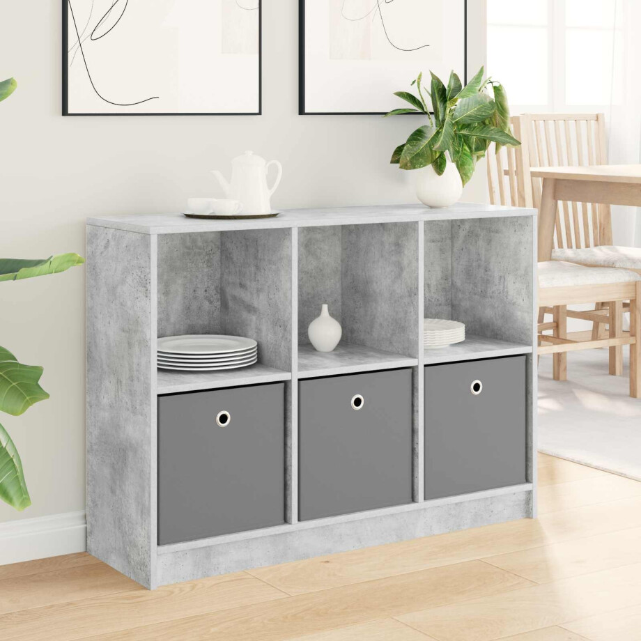 vidaXL Dressoir met lade Beton Grijs 102 x 32 x 73,5 cm vidaXL Dressoir met lade Beton Grijs 102 x 32 x 73,5 cm afbeelding 1