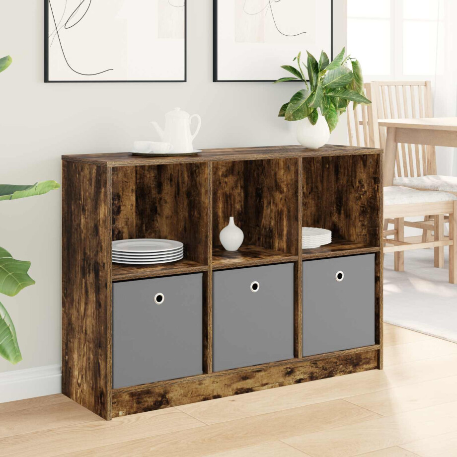 vidaXL Dressoir met lade Gerookt eiken 102 x 32 x 73,5 cm vidaXL Dressoir met lade Gerookt eiken 102 x 32 x 73,5 cm afbeelding 1