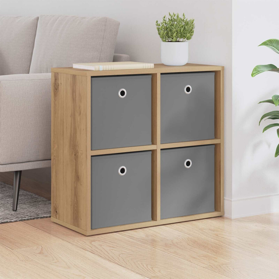 vidaXL Dressoir met lade Artisan Eiken 59,5 x 27 x 57 cm afbeelding 1