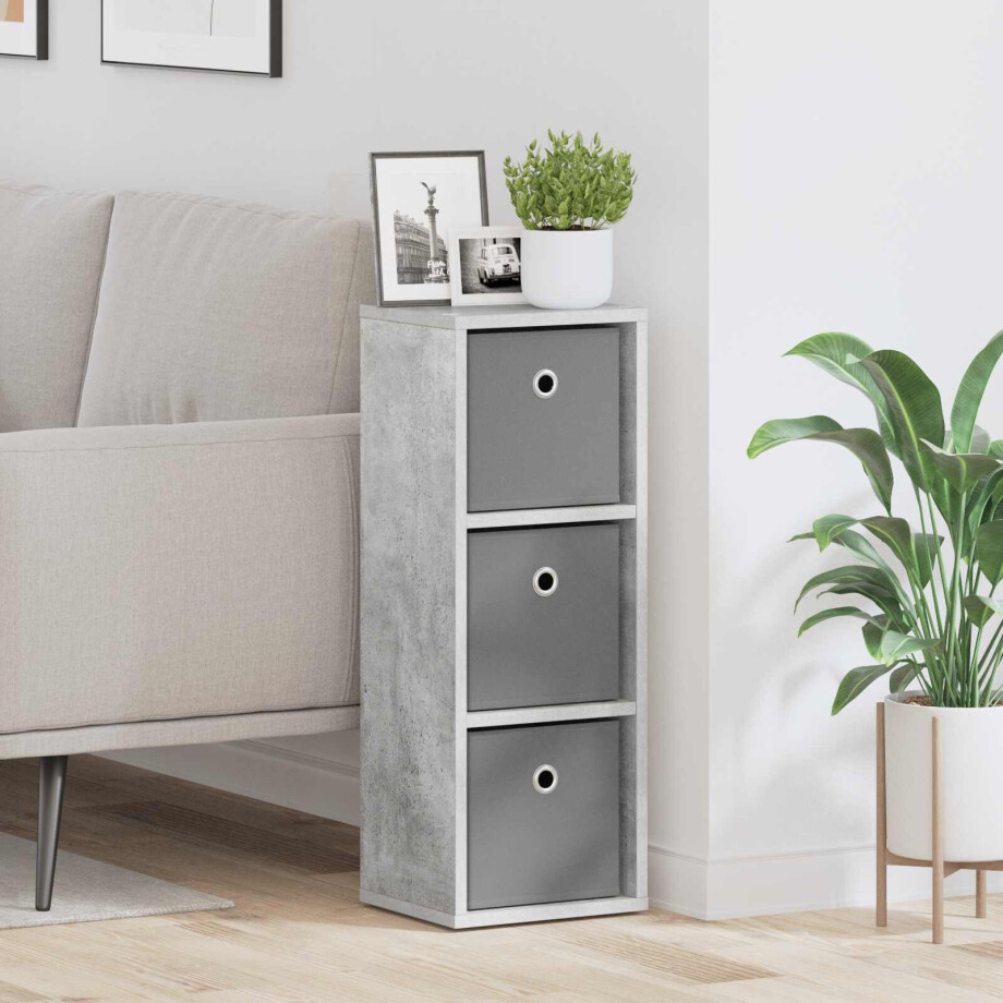 vidaXL Dressoir met lade Beton Grijs 25,5 x 22 x 69,5 cm afbeelding 1