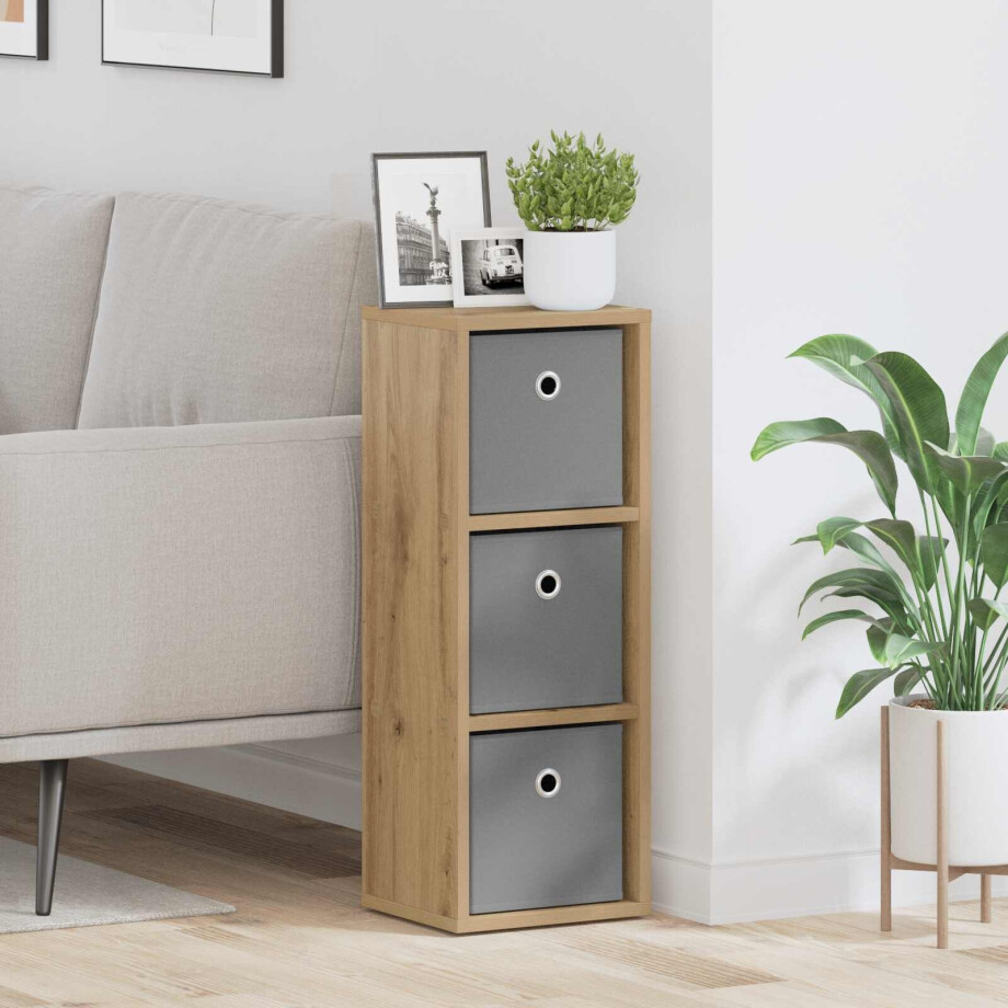vidaXL Dressoir met lade Artisan Eiken 25,5 x 22 x 69,5 cm afbeelding 1
