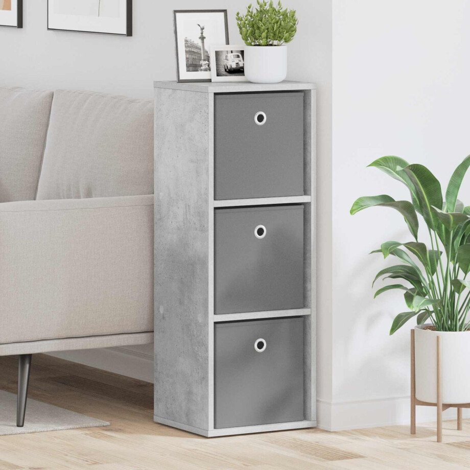 vidaXL Dressoir met lade Beton Grijs 30,5 x 27 x 84,5 cm afbeelding 1