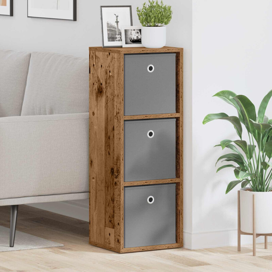 vidaXL Dressoir met lade Oudhout 30,5 x 27 x 84,5 cm afbeelding 1