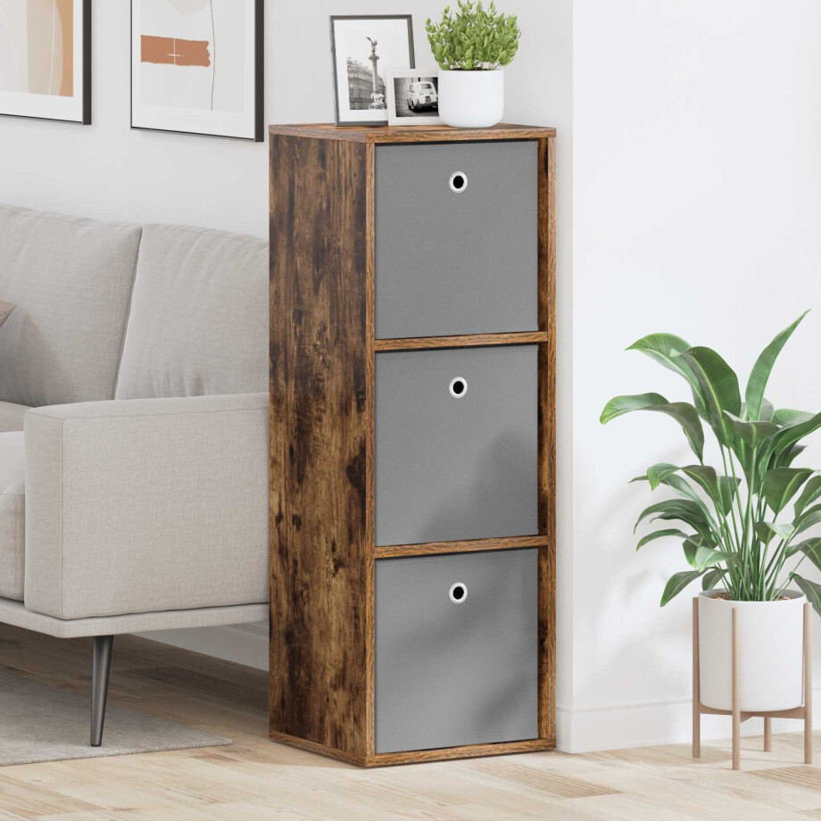 vidaXL Dressoir met lade Gerookt eiken 35 x 32 x 99,5 cm vidaXL Dressoir met lade Gerookt eiken 35 x 32 x 99,5 cm afbeelding 1