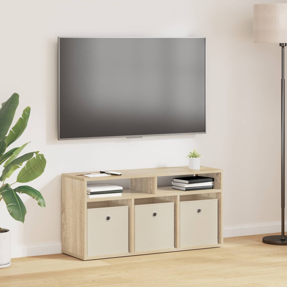 vidaXL Laagkast met lade Sonoma Eiken 87 x 27,5 x 43 cm afbeelding 1