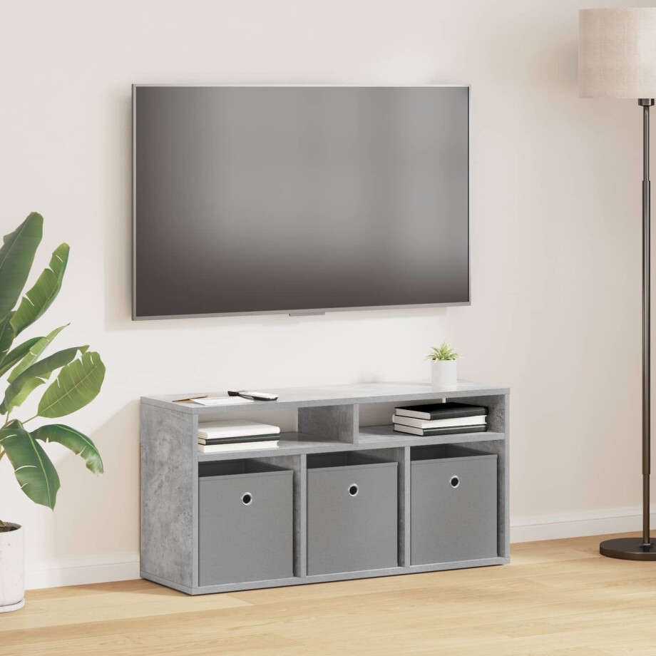 vidaXL Laagkast met lade Beton Grijs 87 x 27,5 x 43 cm afbeelding 1