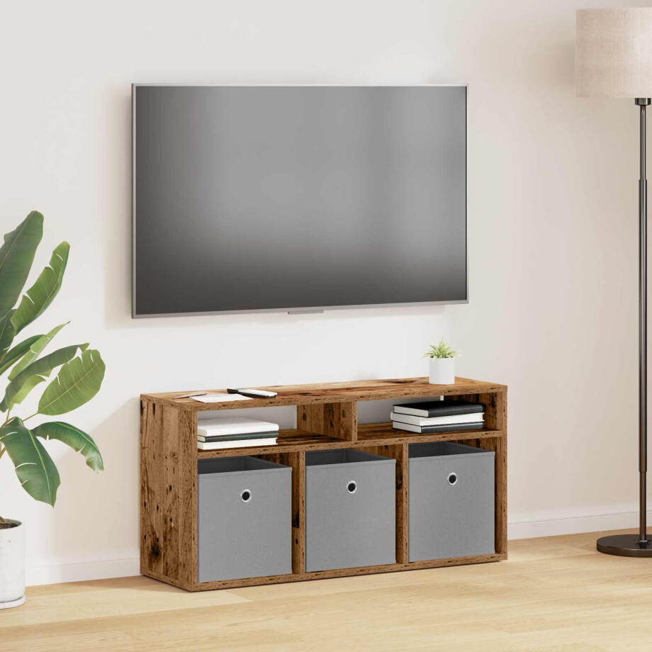 vidaXL Laagkast met lade Oudhout 87 x 27,5 x 43 cm afbeelding 1